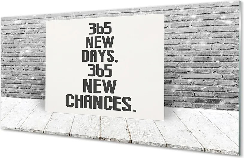 Szkło Ozdobne do Kuchni Napis na Ceglanym Murze