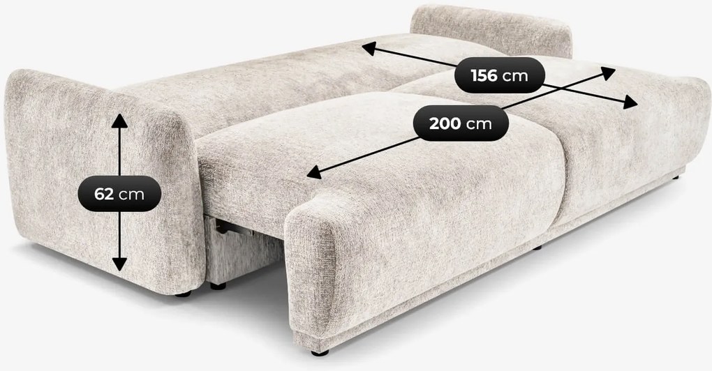 Sofa z Funkcją Spania SELORIA Beżowa Nowoczesna