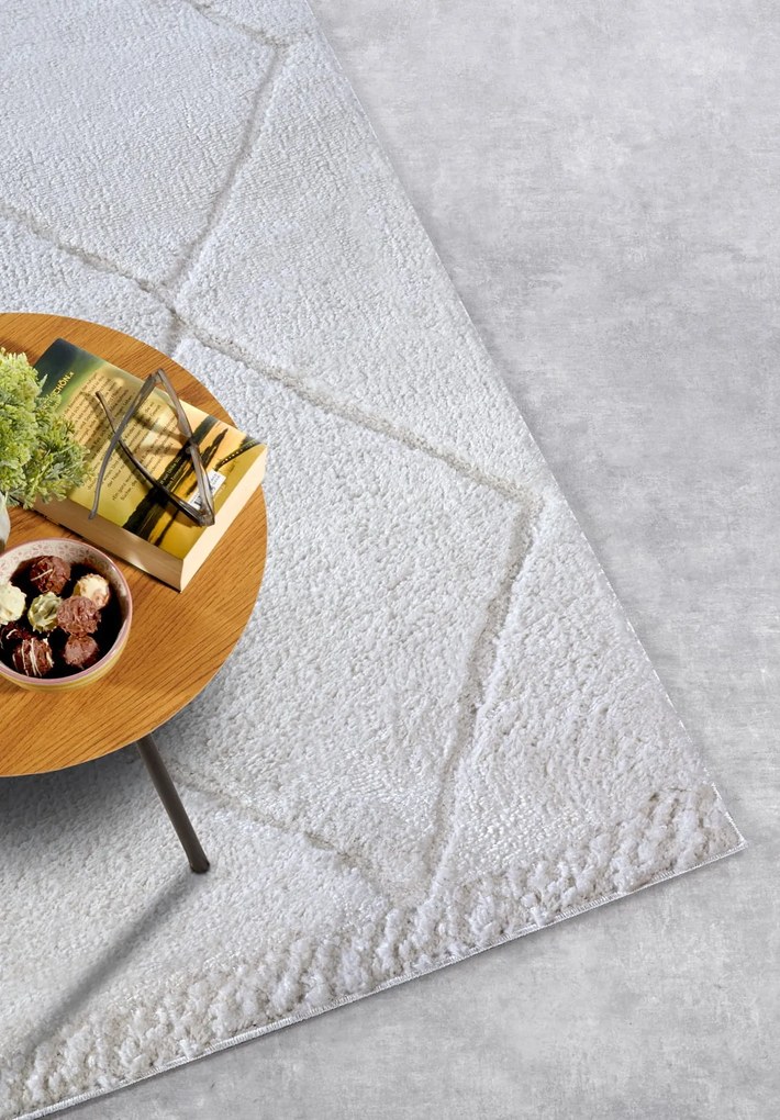 Dywan nowoczesny Gallery 3D Romby kremowy 160 cm x 235 cm