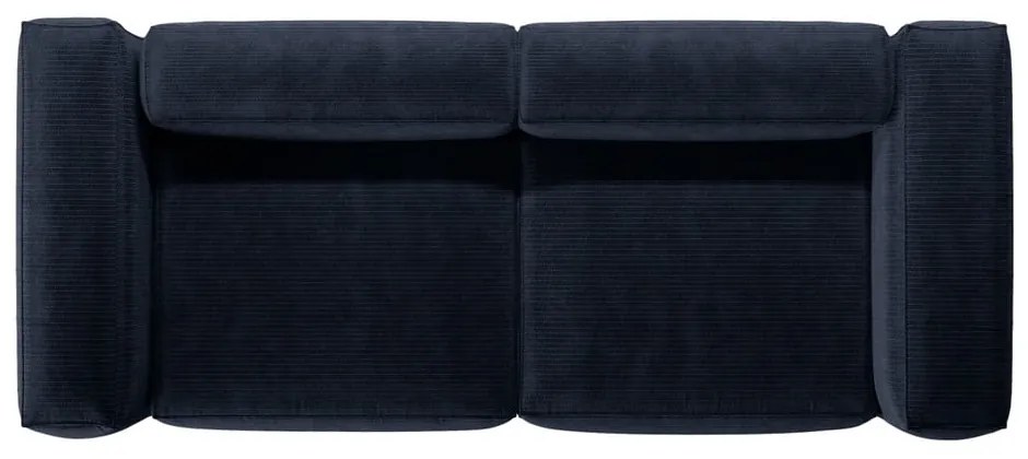 Ciemnoniebieska sztruksowa sofa 264 cm Bergamo – Cosmopolitan Design