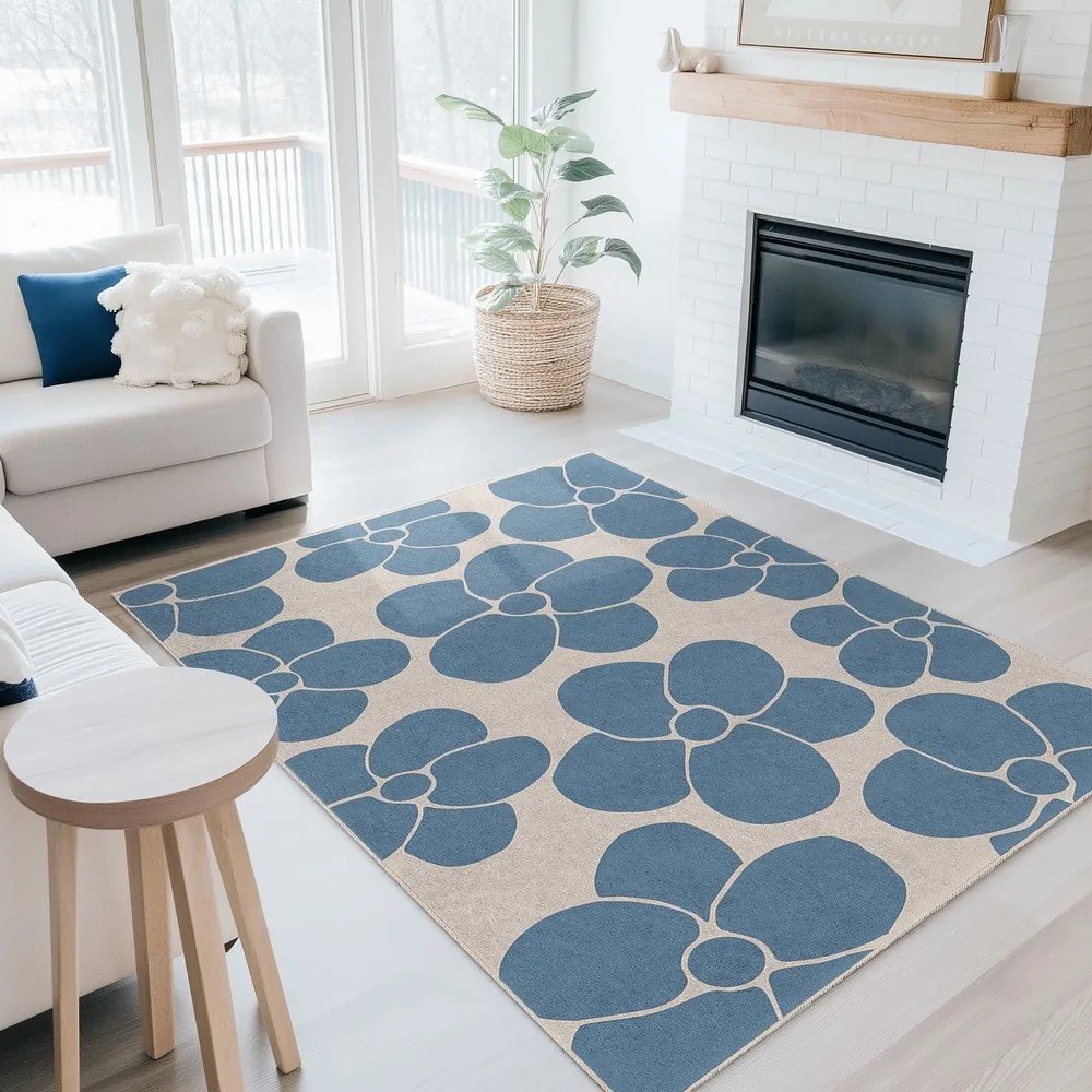 Niebieski chodnik odpowiedni do prania 80x200 cm Blue Meadow – Mila Home