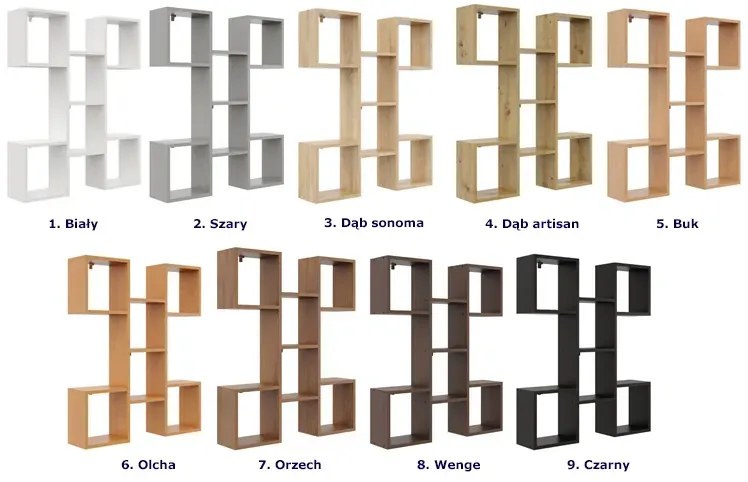 Regał na ścianę, półka dąb artisan H4-L97