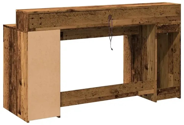 Biurko podświetlane 160 cm stare drewno E2-A11