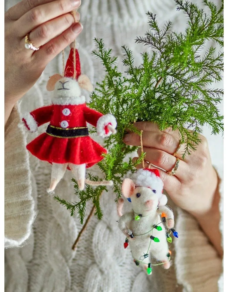 Wełniane ozdoby świąteczne zestaw 2 szt. 13 cm Peo – Bloomingville