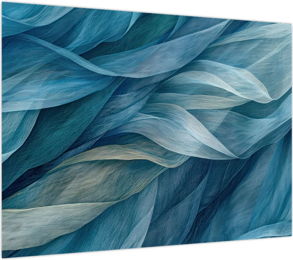 Obraz na szkle - Niebieskie i białe fale (70x50 cm)