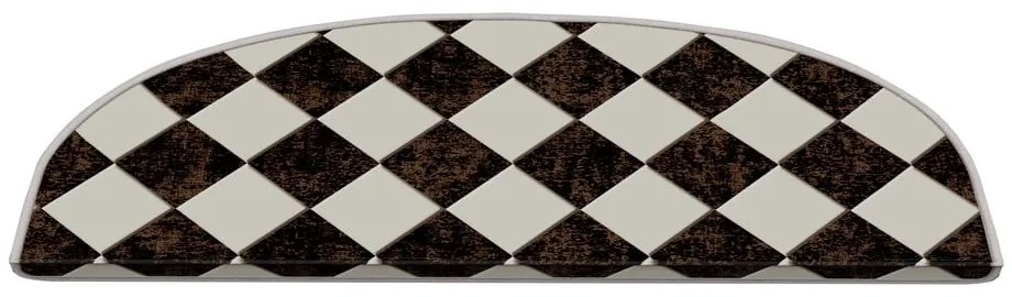 Czarno-białe dywaniki na schody zestaw 16 szt. 20x65 cm Chess Board – Vitaus