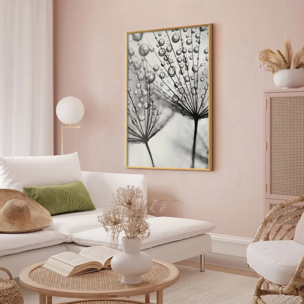 Plakat Rosa 21x30 cm z ramą złotą bez marginesu ARTGEIST B