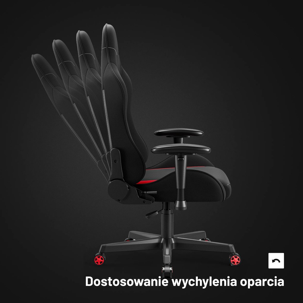 Fotel gamingowy materiałowy czarno-czerwony: Diablo X-Starter