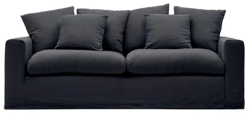 Antracytowa lniana sofa 240 cm Nora – Kave Home