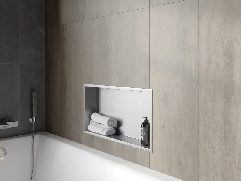 Mexen X-Wall-R półka wnękowa z kołnierzem 60 x 30 cm, inox - 1910603010