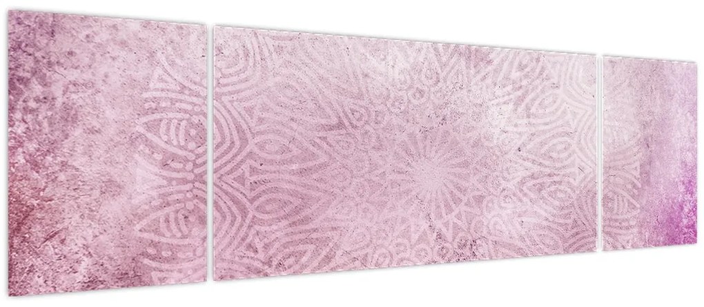 Obraz - Mandala na różowej ścianie (170x50 cm)