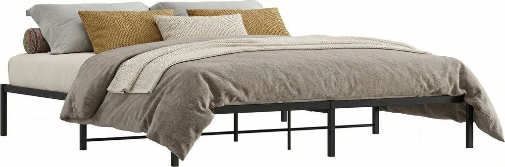 Czarne loftowe łóżko małżeńskie 200x200 cm K0-T66