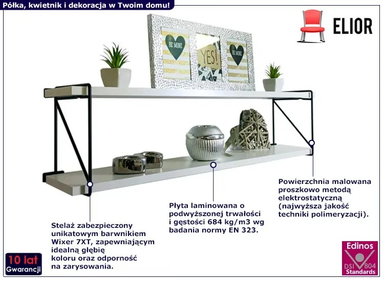 Biała industrialna półka kuchenna C3-A06