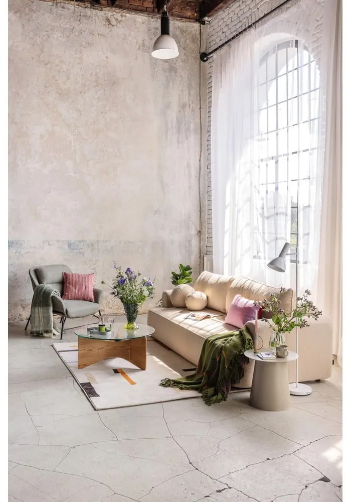 Beżowa rozkładana sofa z materiału bouclé 247 cm Quinoa – Bonami Selection