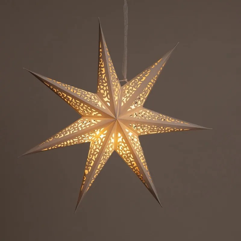 Świąteczna papierowa gwiazda siedmioramienna AUREVIA 60 cm, biała