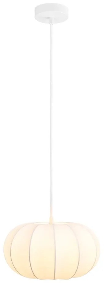 Biała lampa wisząca z tekstylnym kloszem ø 28 cm Coventry – House Nordic