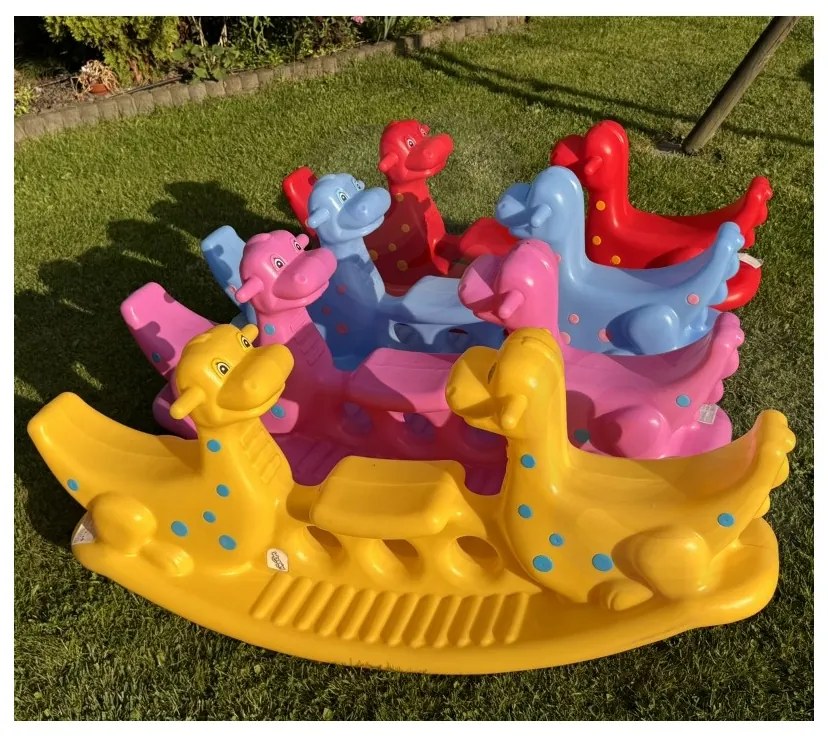 Woopie bujak wieloosobowy dino huśtawka równoważna różowa