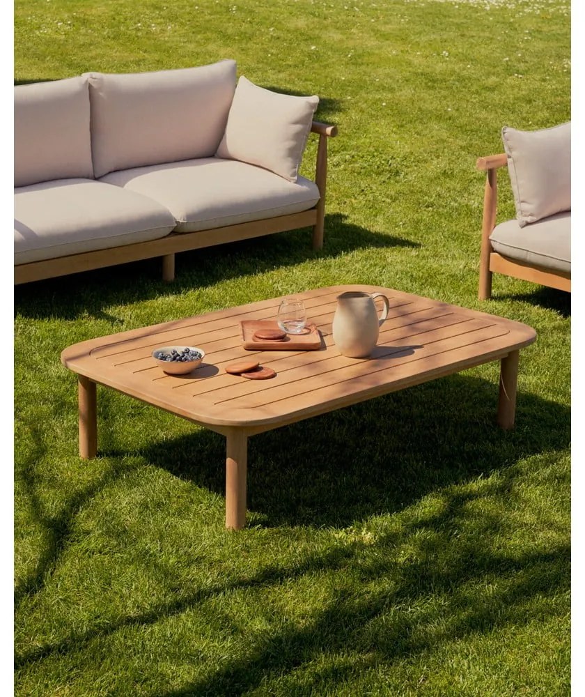 Stolik z litego drewna eukaliptusowego w naturalnym kolorze 89x140 cm Sacova – Kave Home