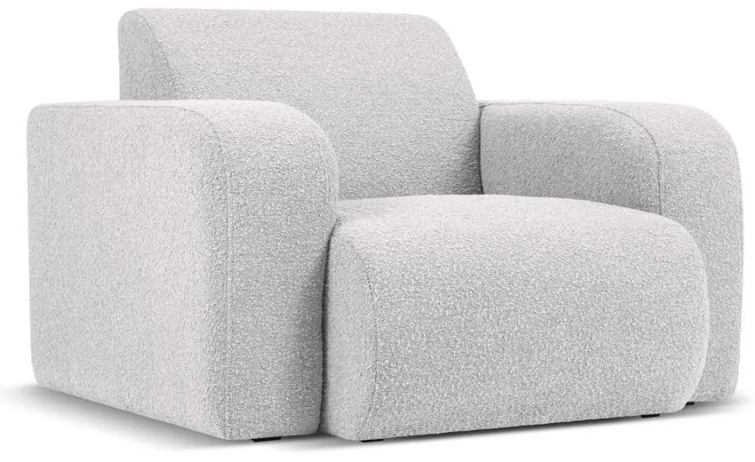 Jasnoszary fotel z materiału bouclé Molino – Micadoni Home