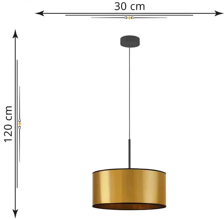 Złoty żyrandol w stylu glamour 30 cm - EX871 H4-M69