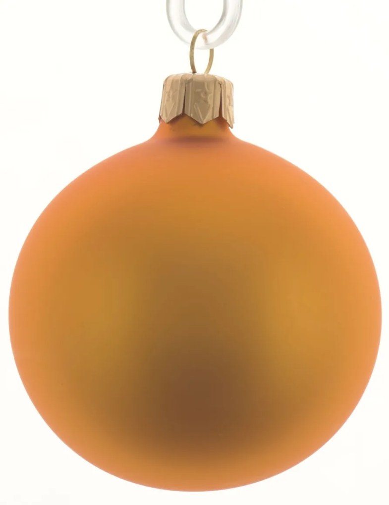 Zestaw szklanych ozdób choinkowych MATTE GOLD 7 cm złote, 6 szt