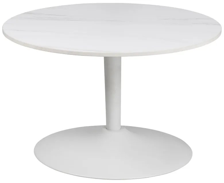 Biały okrągły stolik z ceramicznym blatem ø 60 cm Malta – Actona
