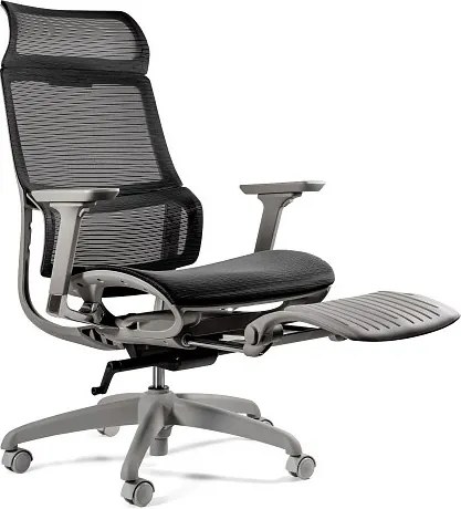 Ergonomiczny fotel biurowy z podnóżkiem Space