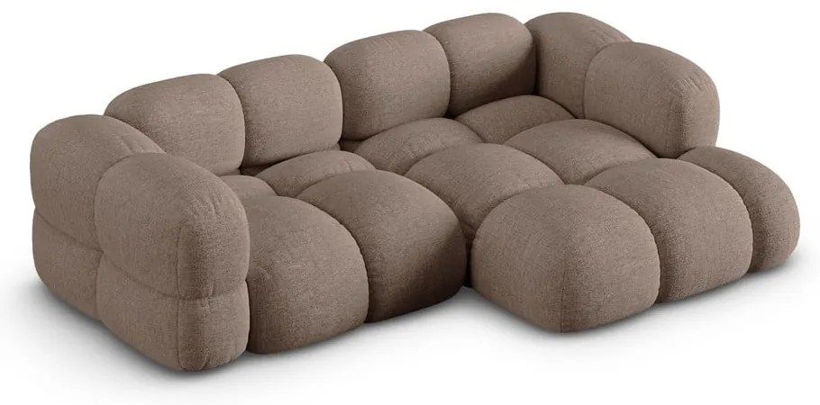 Brązowy narożnik (prawostronny/z szezlongiem) Loretto – Cosmopolitan Design