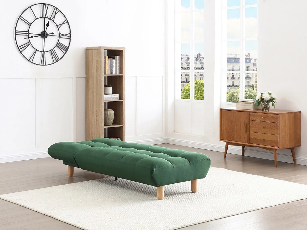 Szezlong z zielonego materiału ESTEBAN