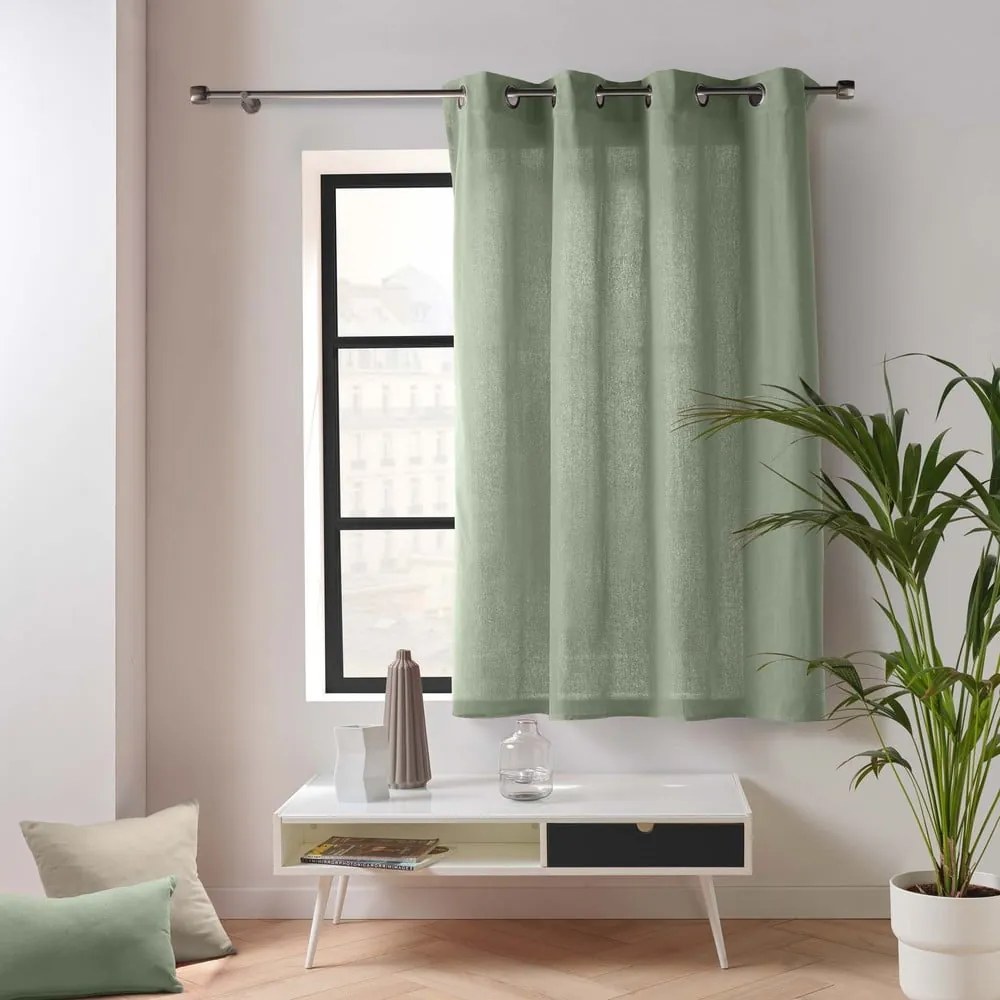 Jasnozielona zasłona 135x180 cm Twily – douceur d'intérieur