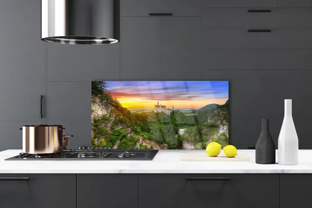 Szkło do Kuchni na Ścianę Majestatyczne Szczyty Górskie