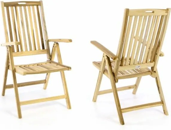 Składane drewniane krzesło ogrodowe DIVERO - Zestaw 2 szt