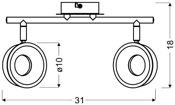 Srebrna regulowana lampa sufitowa - D232-Ferella