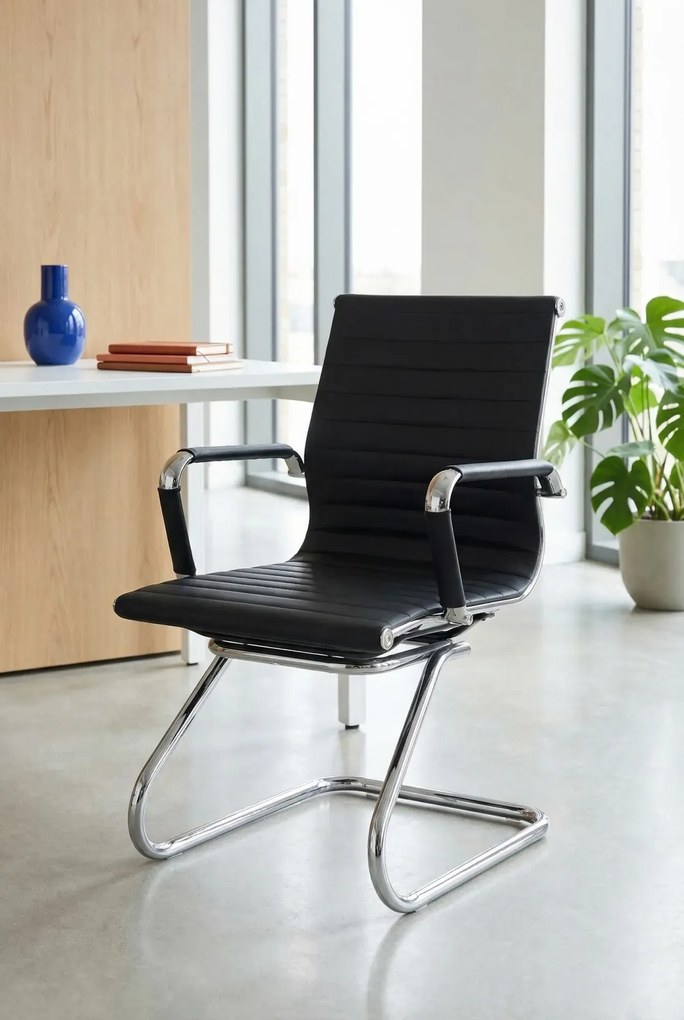Czarny fotel konferencyjny F1-T65