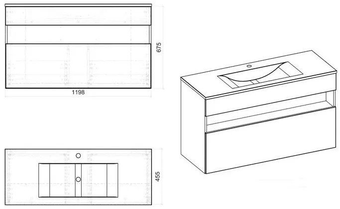 Szafka z umywalką 120 cm C5-H89