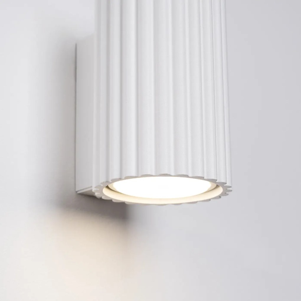 Kinkiet KARBON 10 biały ryflowany SOLLUX  LIGHTING