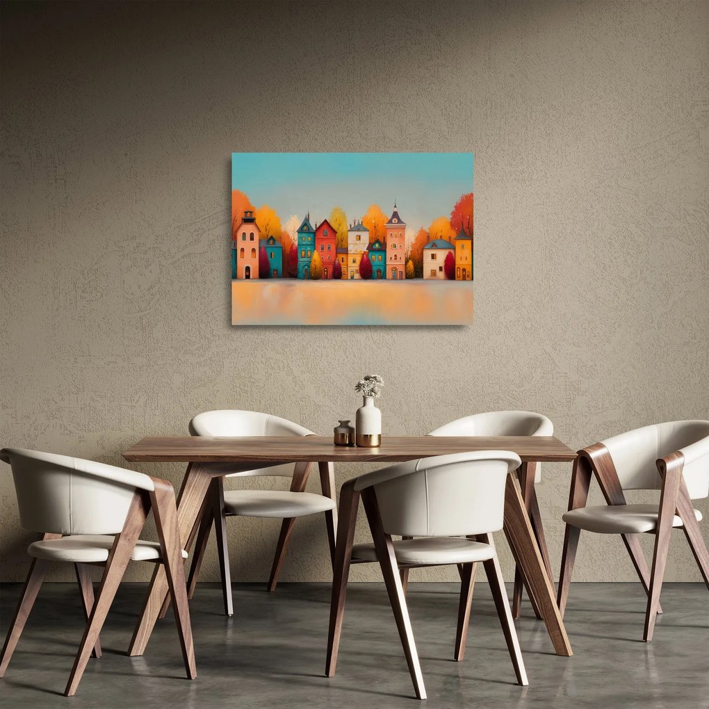 Obraz na szkle - Jesienna wieś (70x50 cm)