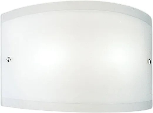 Kinkiet Lecce z białego szkła satynowego, chromowane detale, E27 max 42 W, IP20, 27x12 cm