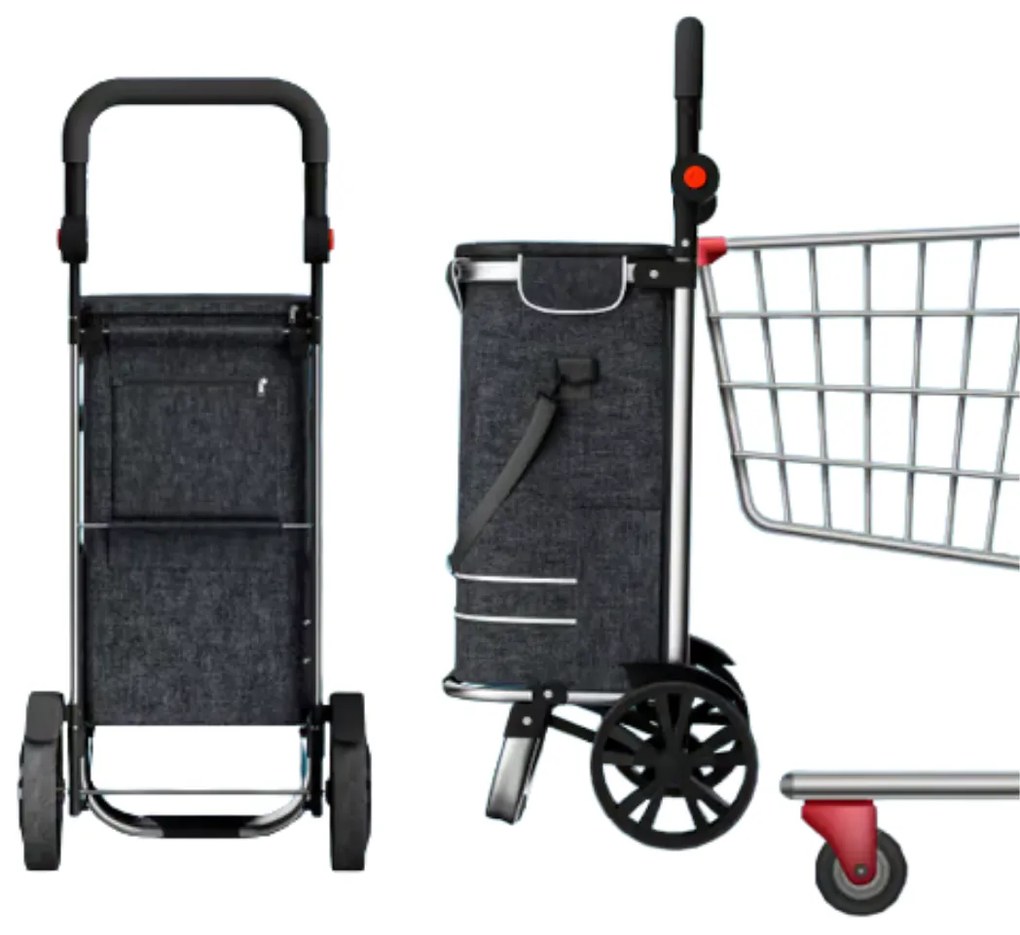 Torba na zakupy na kółkach EASY, 50l, czarna Jurhan