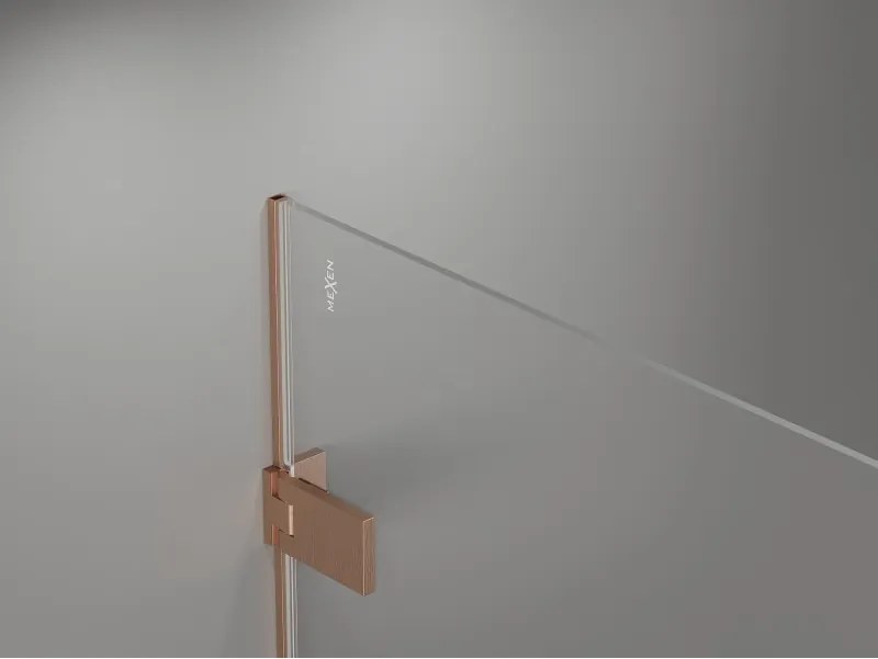 Mexen Lunar-F drzwi prysznicowe składane lewe 85 cm, transparent, miedź szczotkowana - 836-085-000-65-00-L