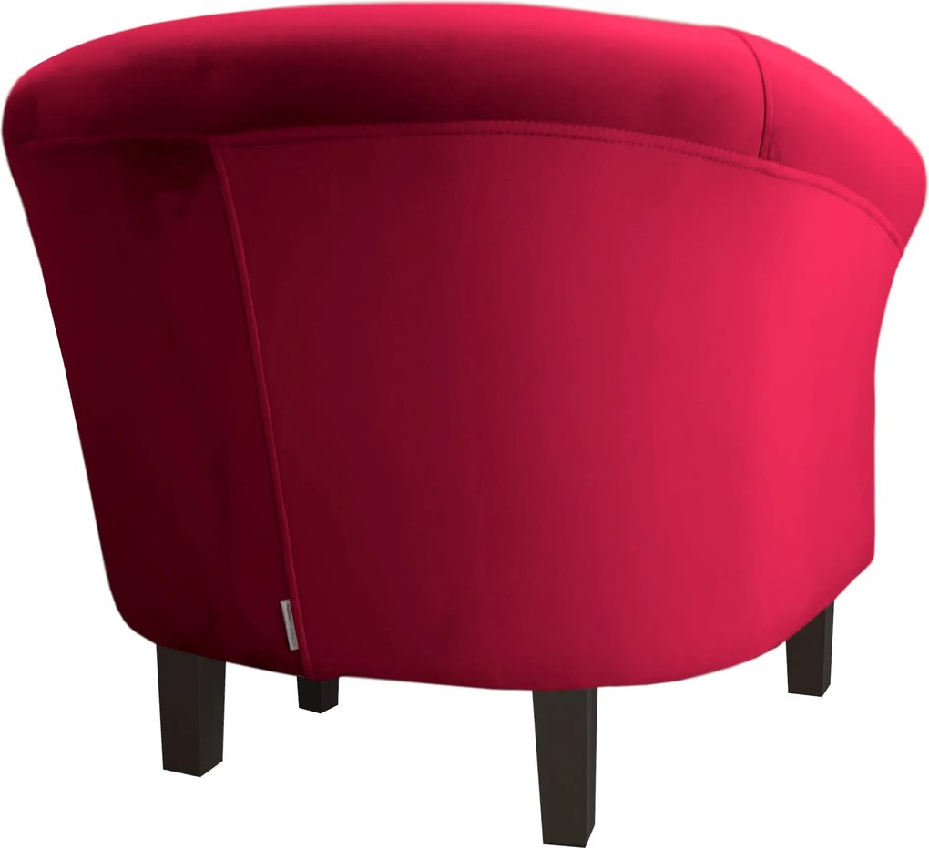 Fotel Milo tkanina Welur wygodny fotel tapicerowany do salonu i sypialni : Kolor nogi - Venge, Kolor tkaniny - VELVET - MG31, Wysokość nogi - 15 cm