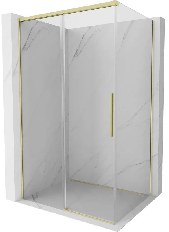 Mexen Rox kabina prysznicowa rozsuwana 135 x 120 cm, transparent, złota szczotkowana - 8C2-135-120-55-00