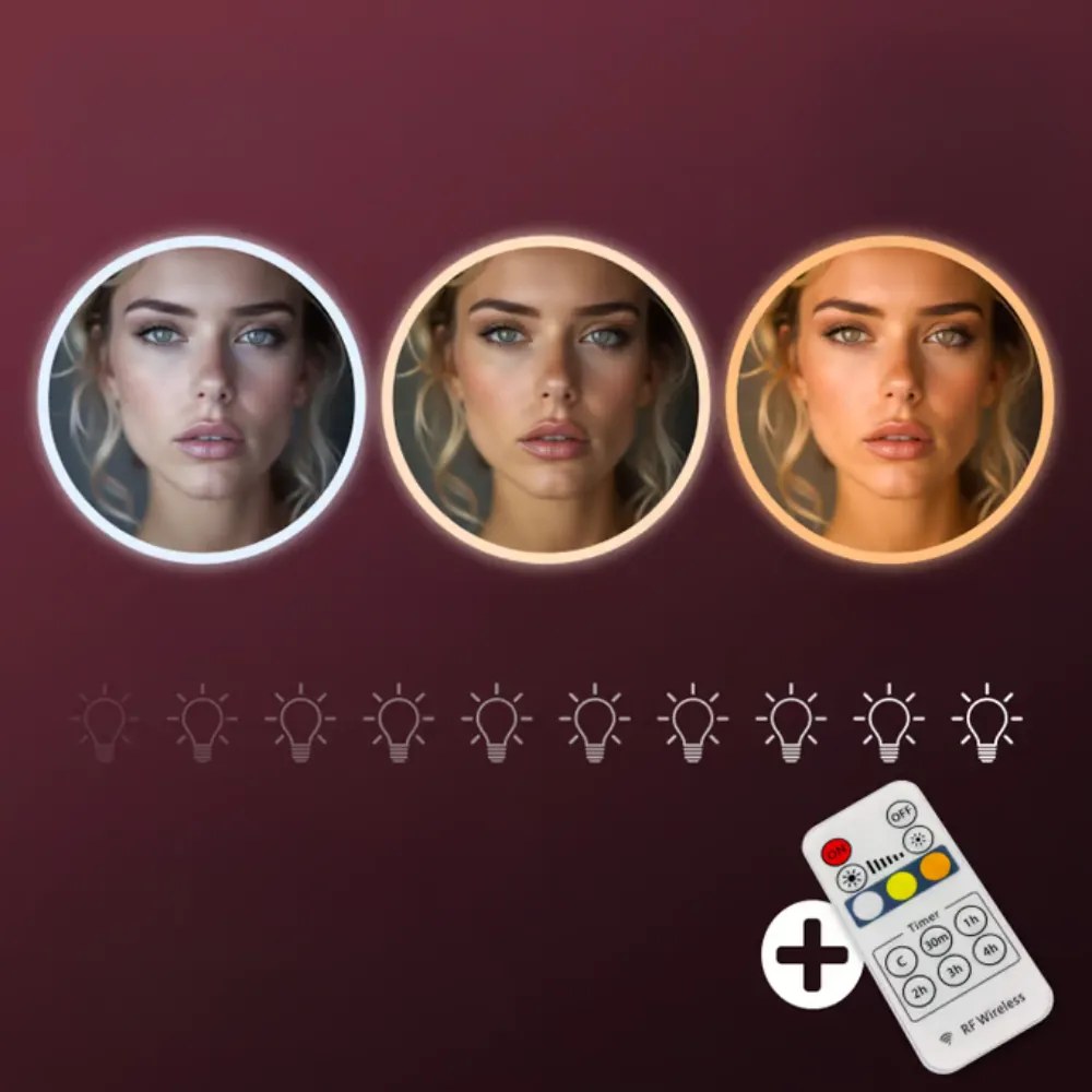 Toaletka JOCELYN z oświetleniem, 140×90×40cm, biała Casaria