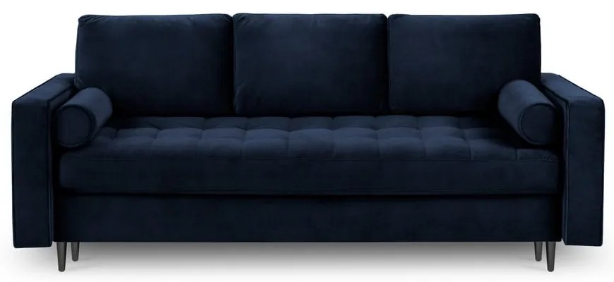 Niebieska aksamitna rozkładana sofa Milo Casa Santo