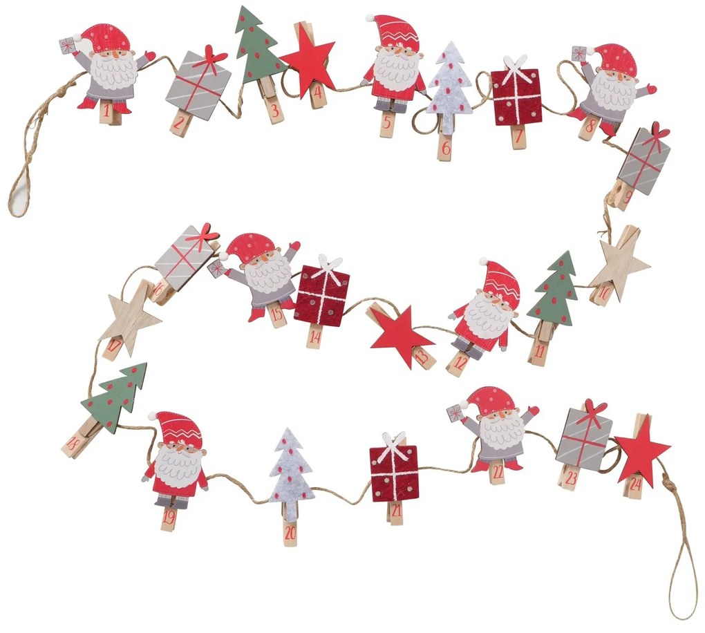 Kalendarz adwentowy z klamerkami MONTI