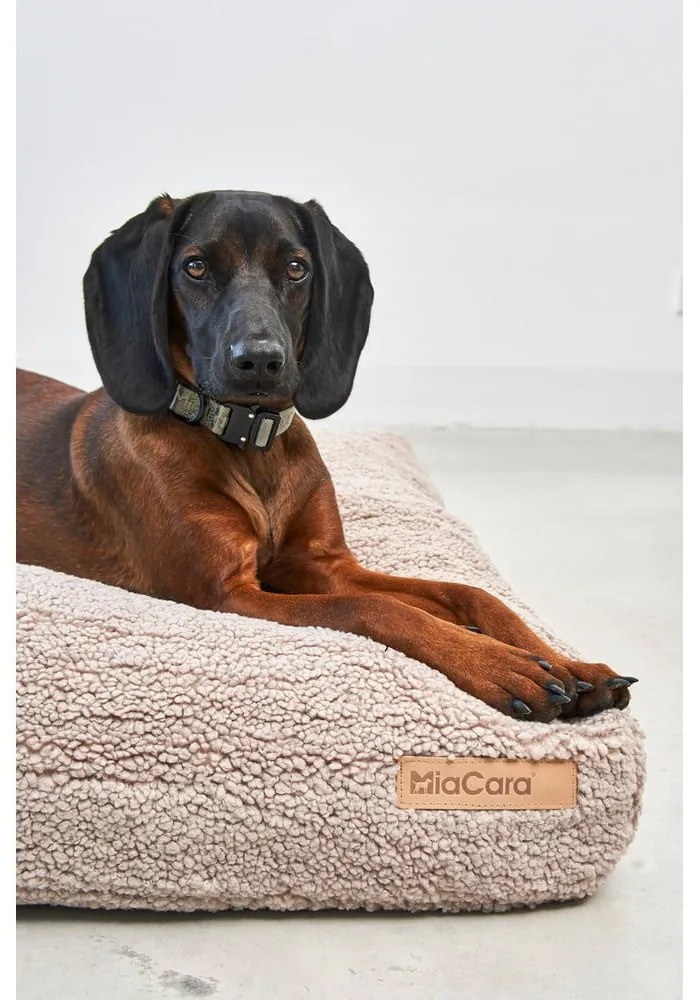 Beżowy materac dla psów z materiału bouclé 120x90 cm Senso Greige L – MiaCara