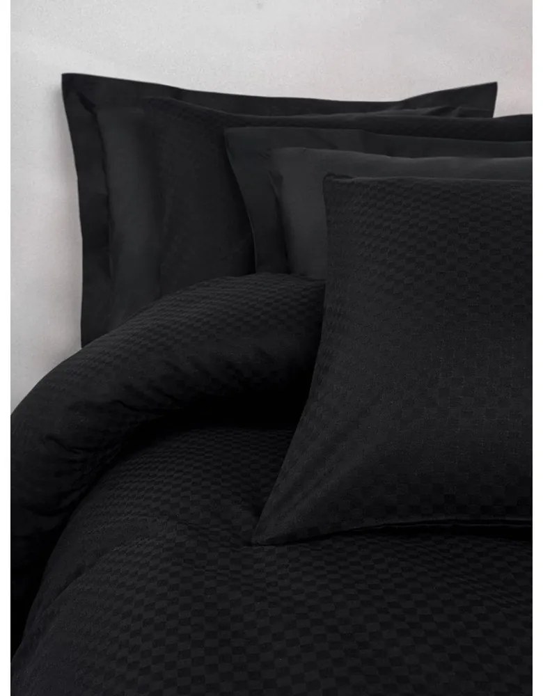 Czarna pościel dwuosobowa z bawełny renforcé 240x220 cm Checkered – Mila Home Luxury