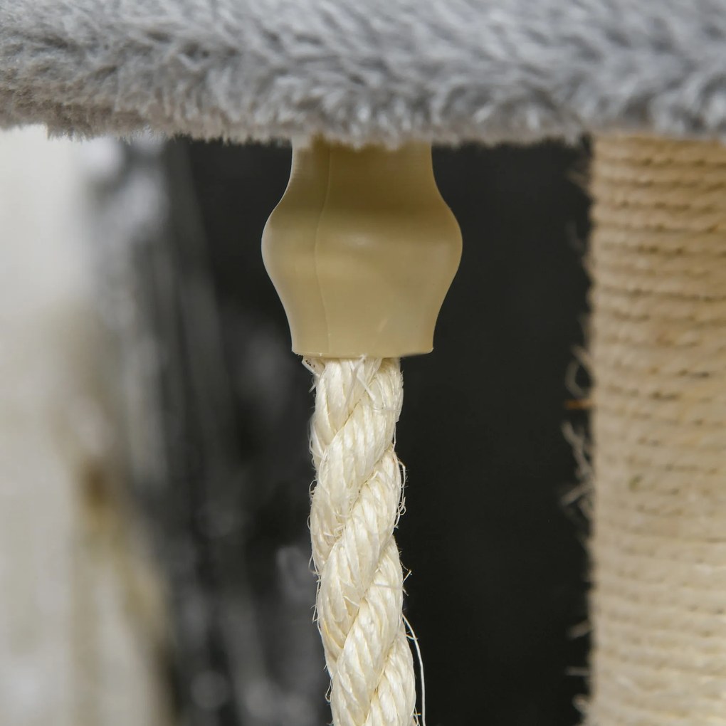 PawHut Drapak dla Kota Drzewko do Wspinaczki Legowisko Ostrzenie Pazurów Szary | Aosom PL