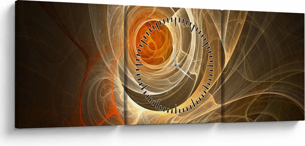 Obraz abstrakcji (z zegarem) (90x30 cm)