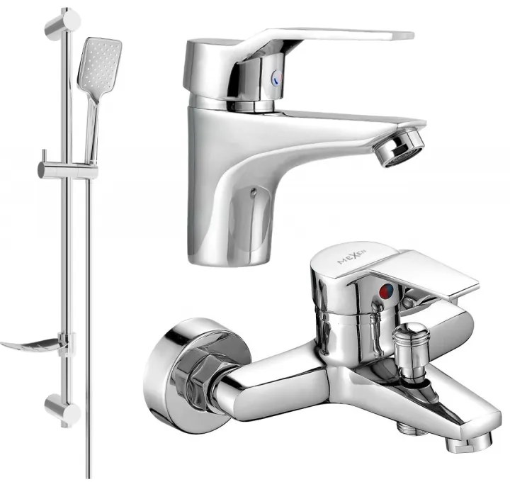 Mexen Caro DF72 zestaw wannowy, chrom - 746603DF72-00